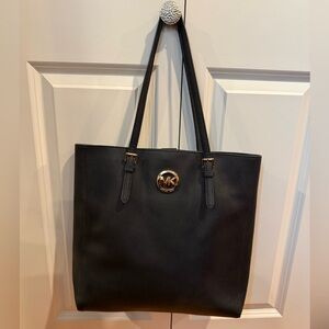 Michael Kors Black Tote with Gold Accents